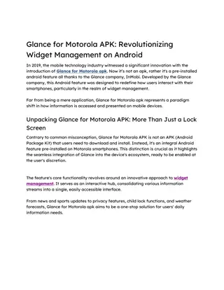 Glance for Motorola APK Revolutionizing Widget Management on Android