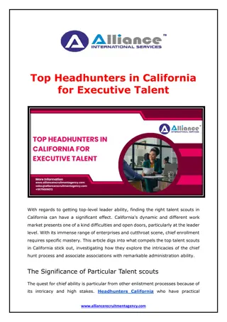 Top Headhunters in California for Executive Talent