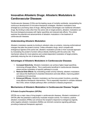 Innovative Allosteric Drugs_ Allosteric Modulators in Cardiovascular Diseases