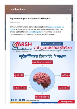 Top Neurosurgeon in gaya - Arsh Hospital