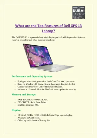 What are the Top Features of Dell XPS 13 Laptop?