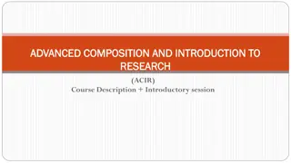 Advanced Composition and Research Course Overview