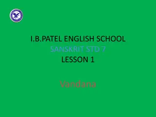 Devotion and Learning: Vandana in Sanskrit - Lesson 1 at I.B. Patel English School