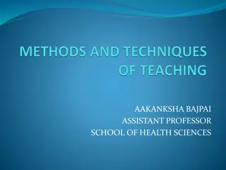 Effective Teaching Methods and Techniques in School of Health Sciences