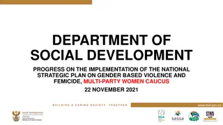 Progress on Implementation of National Strategic Plan on Gender-Based Violence and Femicide