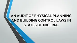 Audit of Physical Planning and Building Control Laws in Nigerian States