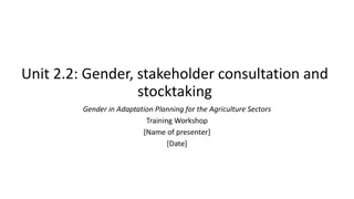 Gender Stakeholder Consultation in Adaptation Planning for Agriculture Sectors