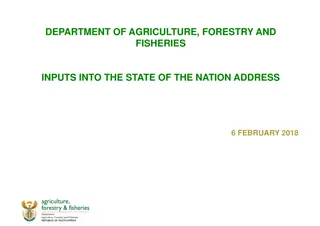 Agriculture, Forestry, and Fisheries: State of the Nation Address 2018 Review