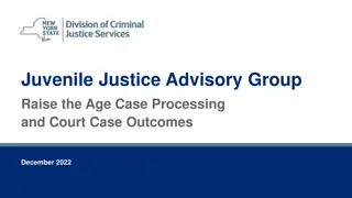 Juvenile Justice Advisory Group: Raise the Age Case Outcomes December 2022