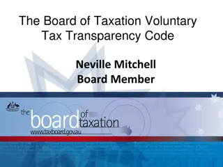 The Board of Taxation Voluntary Tax Transparency Code Overview