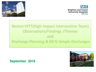 Analysis of Recent HITT Observations and Discharge Planning in Various Wards