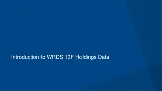 WRDS 13F Holdings Data and Recent Thomson Data Issues