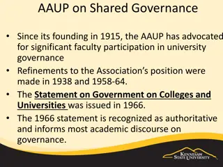 Evolution of Shared Governance in Higher Education