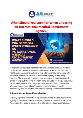 What Should You Look for When Choosing International Medical Recruitment Agency