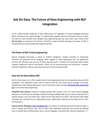 Ask On Data Your Future of Data Engineering with NLP Capabilities