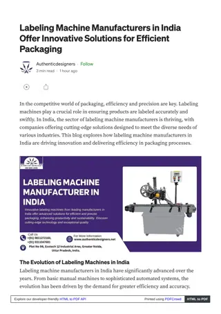 Top Manufacturers of Labeling Machines in India