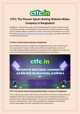 Top Sports Betting Website Maker Company in Bangladesh