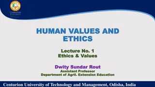 Human Values, Ethics, and Ethical Frameworks