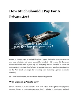 How Much Should I Pay For A Private Jet?