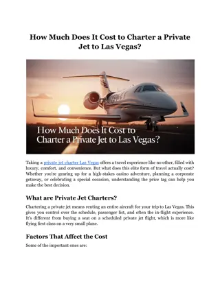 How Much Does It Cost to Charter a Private Jet to Las Vegas?