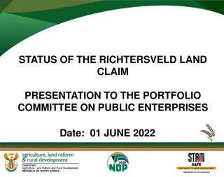 Status of Richtersveld Land Claim Presentation to Public Enterprises Committee