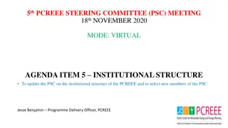 Update on PCREEE Institutional Structure and PSC Meeting Nov 2020