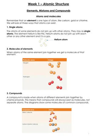 Atomic Structure, Elements, Mixtures, and Compounds