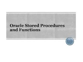 Oracle Stored Procedures and Functions