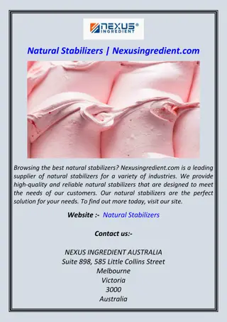 Browsing the best natural stabilizers? Nexusingredient.com is a leading