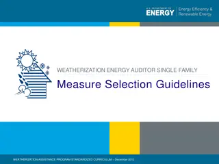 Weatherization Energy Auditor Single Family Measure Selection Guidelines