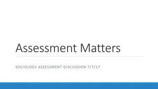 Assessment Matters in Sociology: Enhancing Learning Through Evaluation