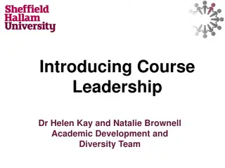 Exploring the Role of Course Leaders in Academic Development and Diversity