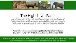 High-Level Panel of Experts Review on Elephant, Lion, Leopard, and Rhinoceros Management