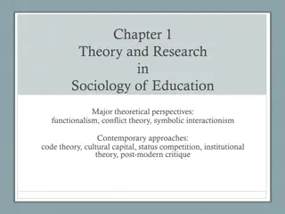 Theoretical Perspectives in Sociology of Education