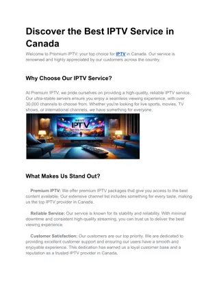 Discover the Best IPTV Service in Canada