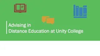 Innovative Approach to Distance Education Advising at Unity College