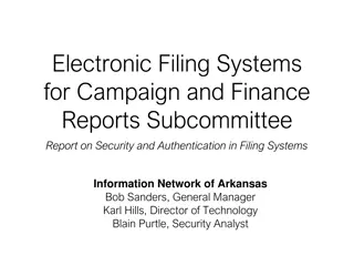 Security and Authentication in Electronic Filing Systems: Arkansas Subcommittee Report