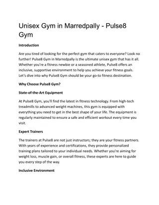 Unisex Gym in Marredpally - Pulse8 Gym