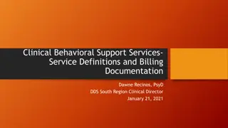 Clinical Behavioral Support Services: Definitions and Guidelines