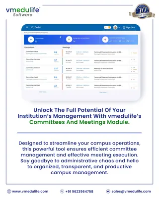 Institution’s Management With vmedulife’s Committees And Meetings Module.