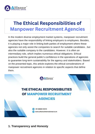 The Ethical Responsibilities of Manpower Recruitment Agencies