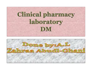 Clinical Pharmacy Laboratory DM and Insulin Dosing Regimens