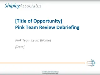 Pink Team Review Debriefing Summary and Action Plan