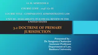 Doctrine of Primary Jurisdiction in Comparative Administrative Law