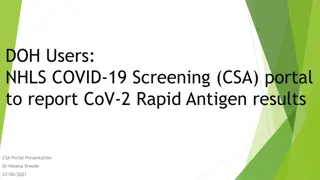 NHLS COVID-19 Screening Application Portal Guidelines