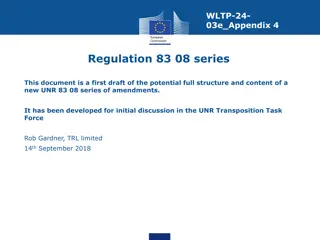 Proposed Amendments for UNR 83.08 Series Regulations