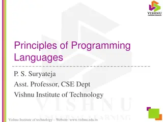 Principles of Programming Languages at Vishnu Institute of Technology