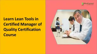 Learn Lean Tools in Certified Manager of Quality Certification Course