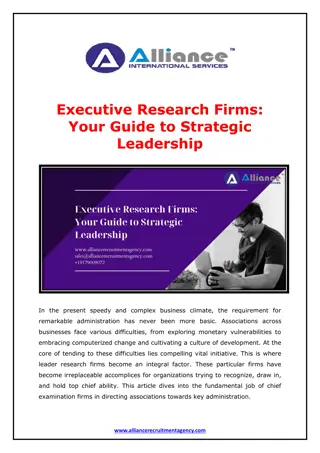 Executive Research Firms - Your Guide to Strategic Leadership