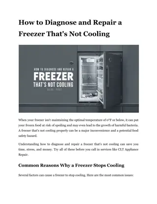 How to Diagnose and Repair a Freezer That's Not Cooling